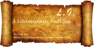 Lichtenstein Ivána névjegykártya